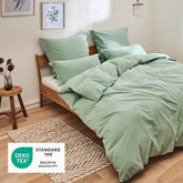 BETTBEZUG Iven - 100% Baumwolle - Leinen Optik - 