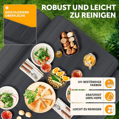 BIERZELTGARNITUR 3er Set - Klappbar für 8 Personen - 2X Bierbank + 1x Biertisch - 