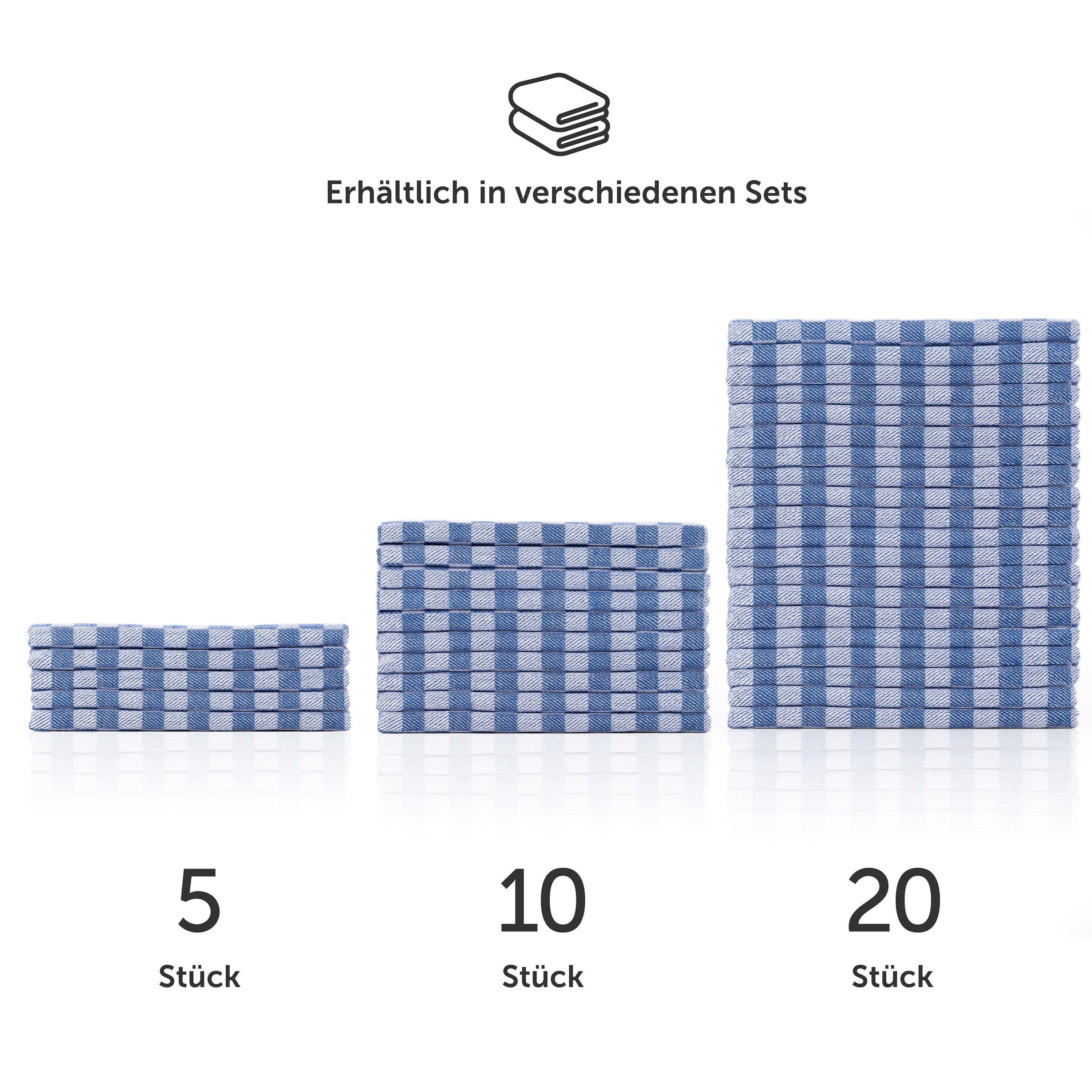 Geschirrtuch-Set verschiedener Stückzahlen