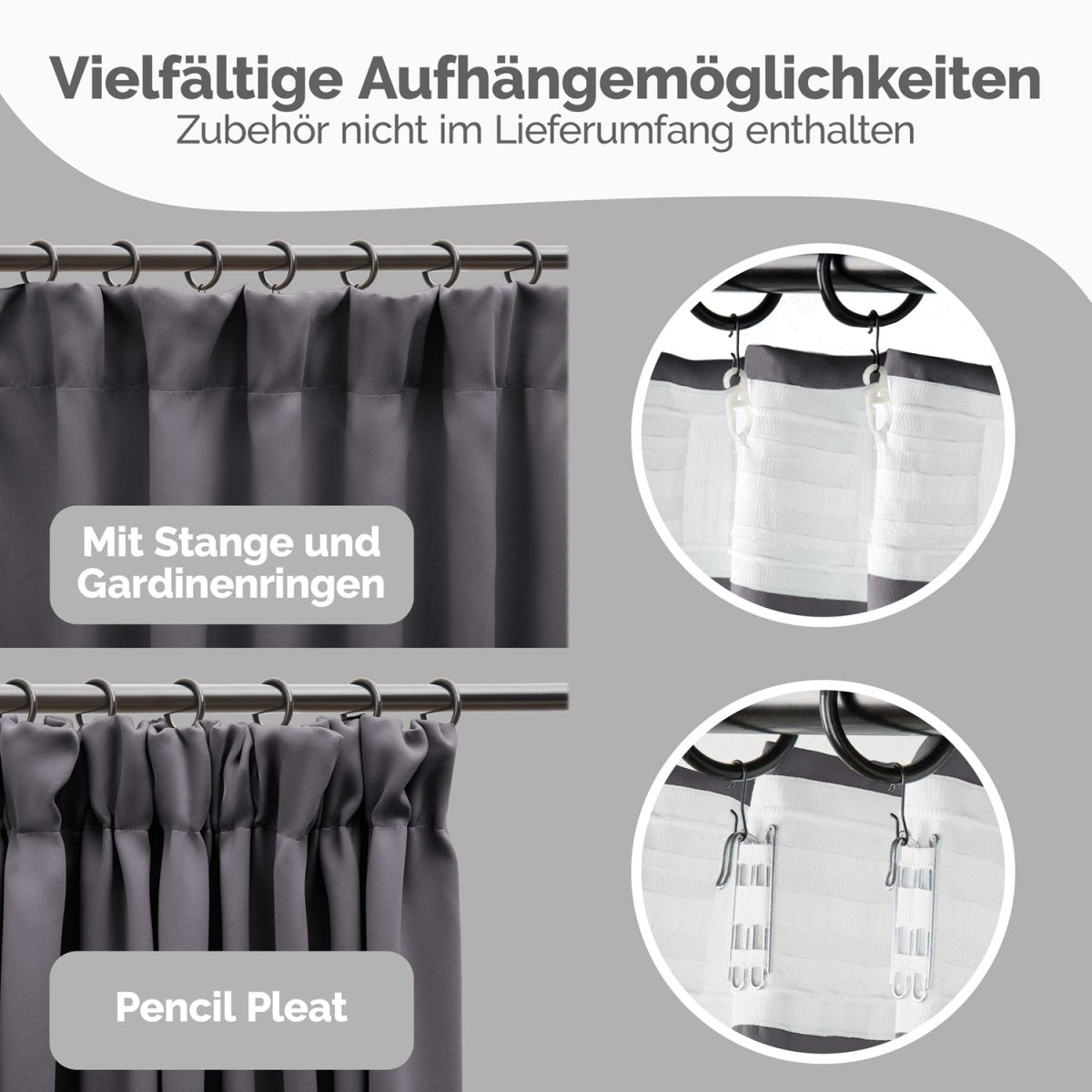 Blumtal VERDUNKELUNGSVORHÄNGE mit Kräuselband-