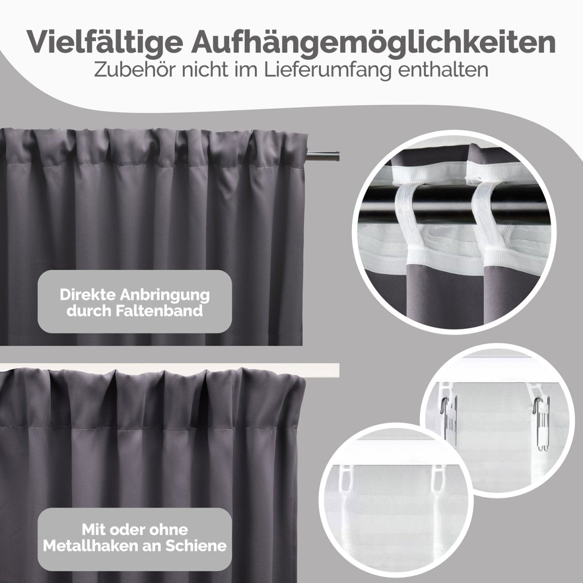 Blumtal VERDUNKELUNGSVORHÄNGE mit Kräuselband-