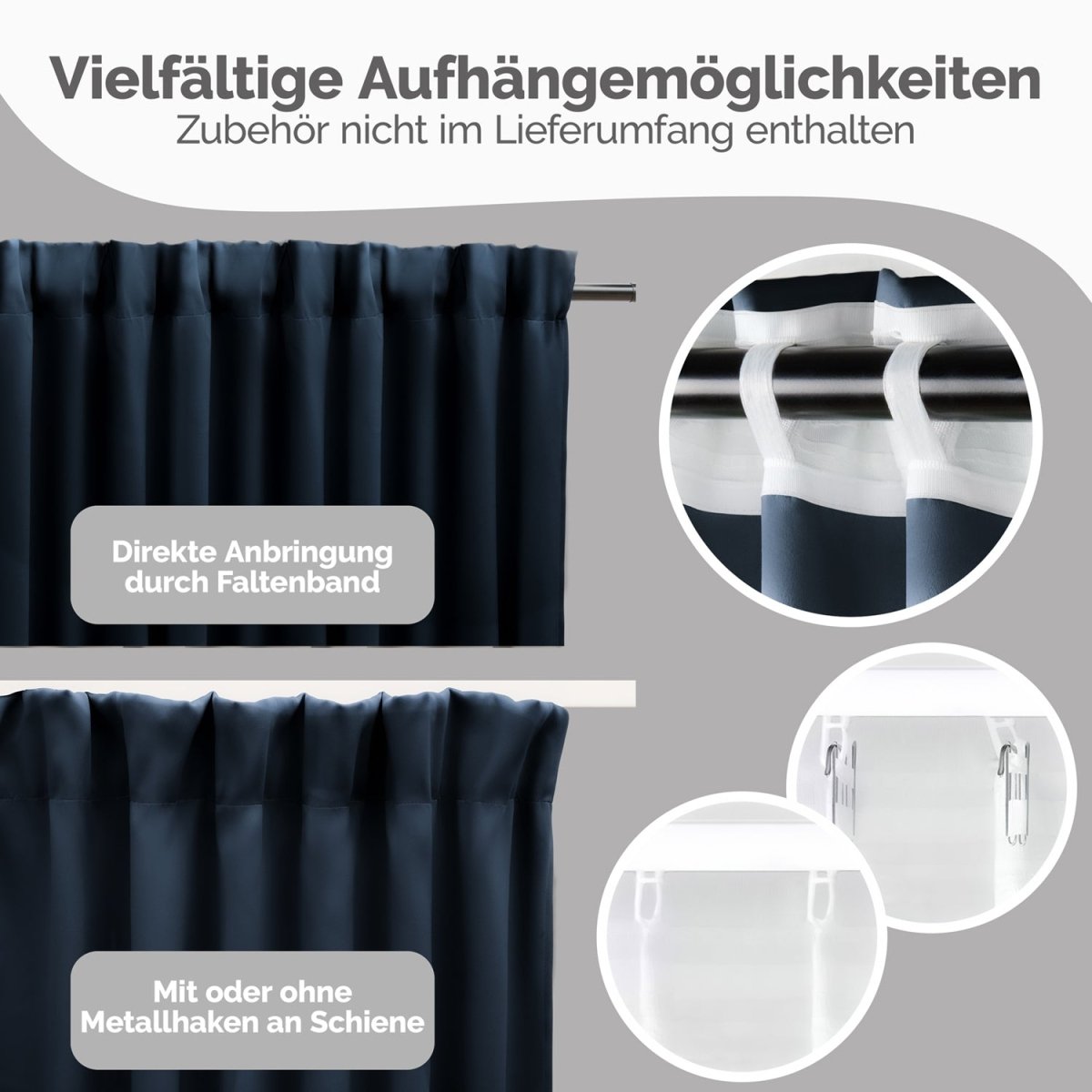 Blumtal VERDUNKELUNGSVORHÄNGE mit Kräuselband-
