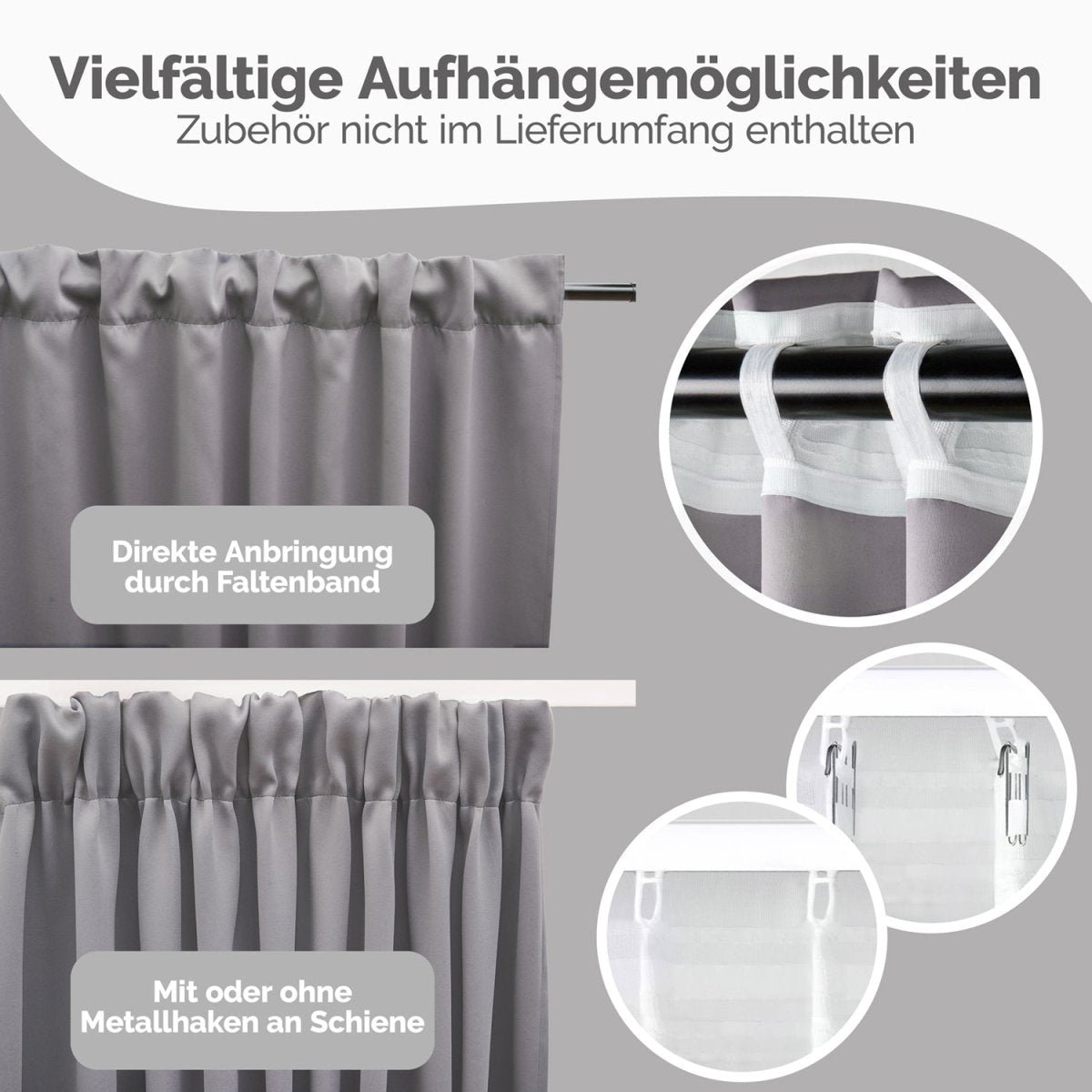 Blumtal VERDUNKELUNGSVORHÄNGE mit Kräuselband-