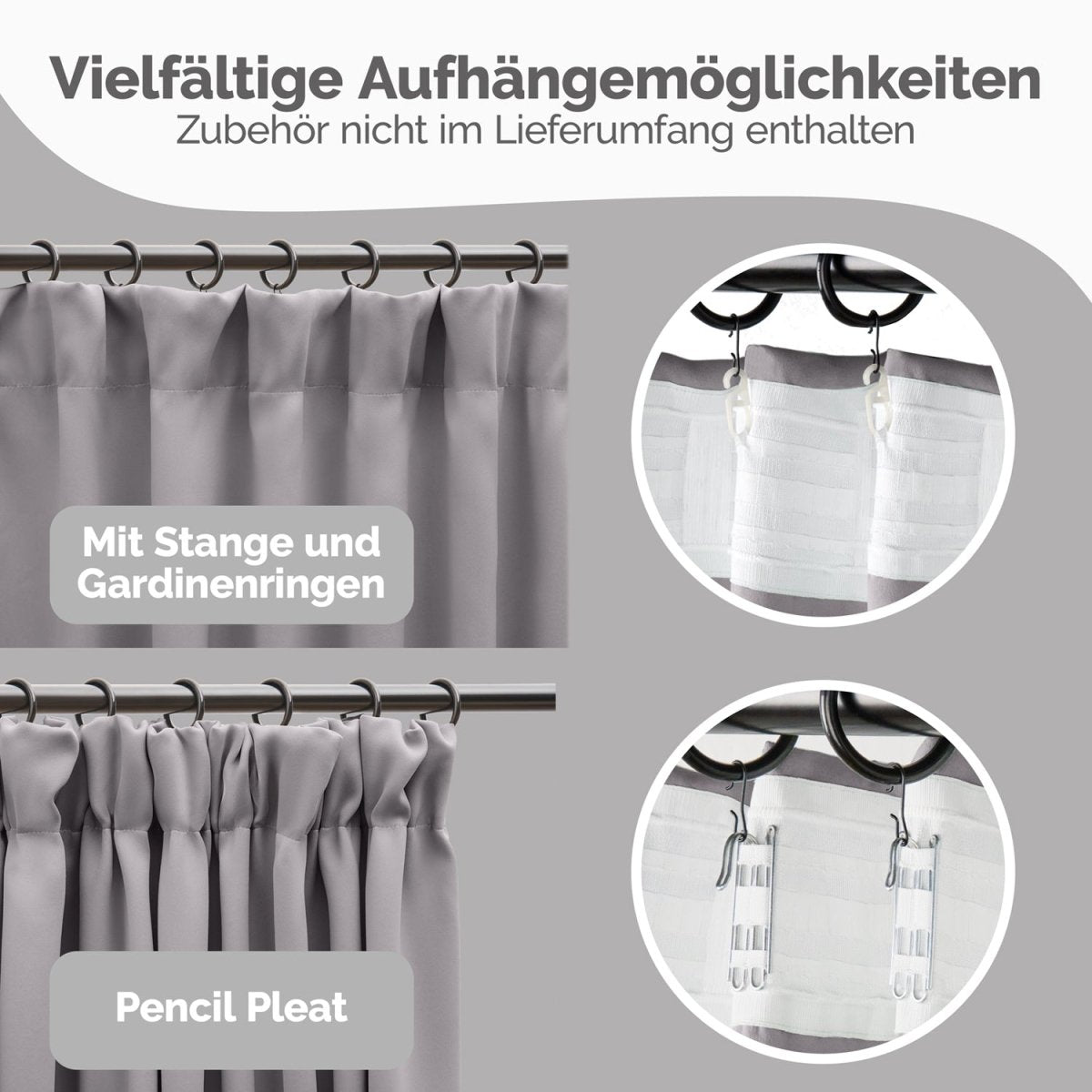 Blumtal VERDUNKELUNGSVORHÄNGE mit Kräuselband-