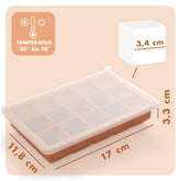 EISWÜRFELFORMEN SILIKON mit Deckel - 3er Set - 