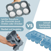 EISWÜRFELFORMEN SILIKON mit Deckel - 3er Set - 