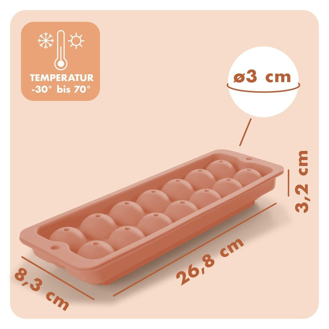 EISWÜRFELFORMEN SILIKON mit Deckel - 3er Set - 