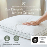 FEDERKISSEN LILLABO mit 3 - Kammer - Füllung + Bezug 100% Baumwolle - 