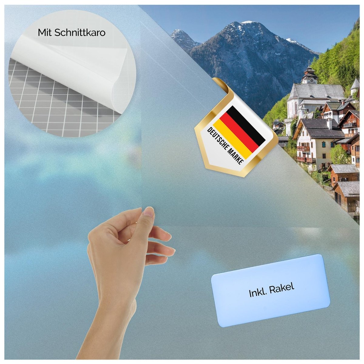 FENSTERFOLIE Strandmon mit Milchglas - Effekt - 