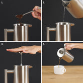 Schritt-für-Schritt-Anleitung zur Nutzung der French-Press.
