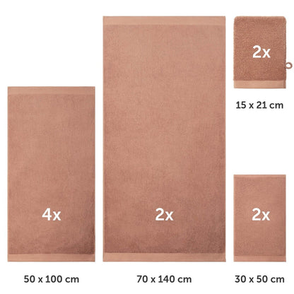 FROTTEE - HANDTUCH Set – 10 - teilig (2 Badetücher, 4 Handtücher, 2 Gästehandtücher, 2 Waschlappen) - 