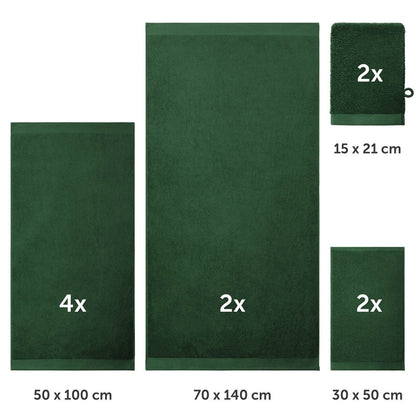 FROTTEE - HANDTUCH Set – 10 - teilig (2 Badetücher, 4 Handtücher, 2 Gästehandtücher, 2 Waschlappen) - 
