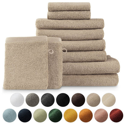 FROTTEE - HANDTUCH Set – 10 - teilig (2 Badetücher, 4 Handtücher, 2 Gästehandtücher, 2 Waschlappen) - 