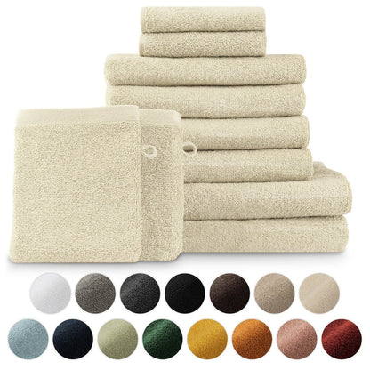 FROTTEE - HANDTUCH Set – 10 - teilig (2 Badetücher, 4 Handtücher, 2 Gästehandtücher, 2 Waschlappen) - 