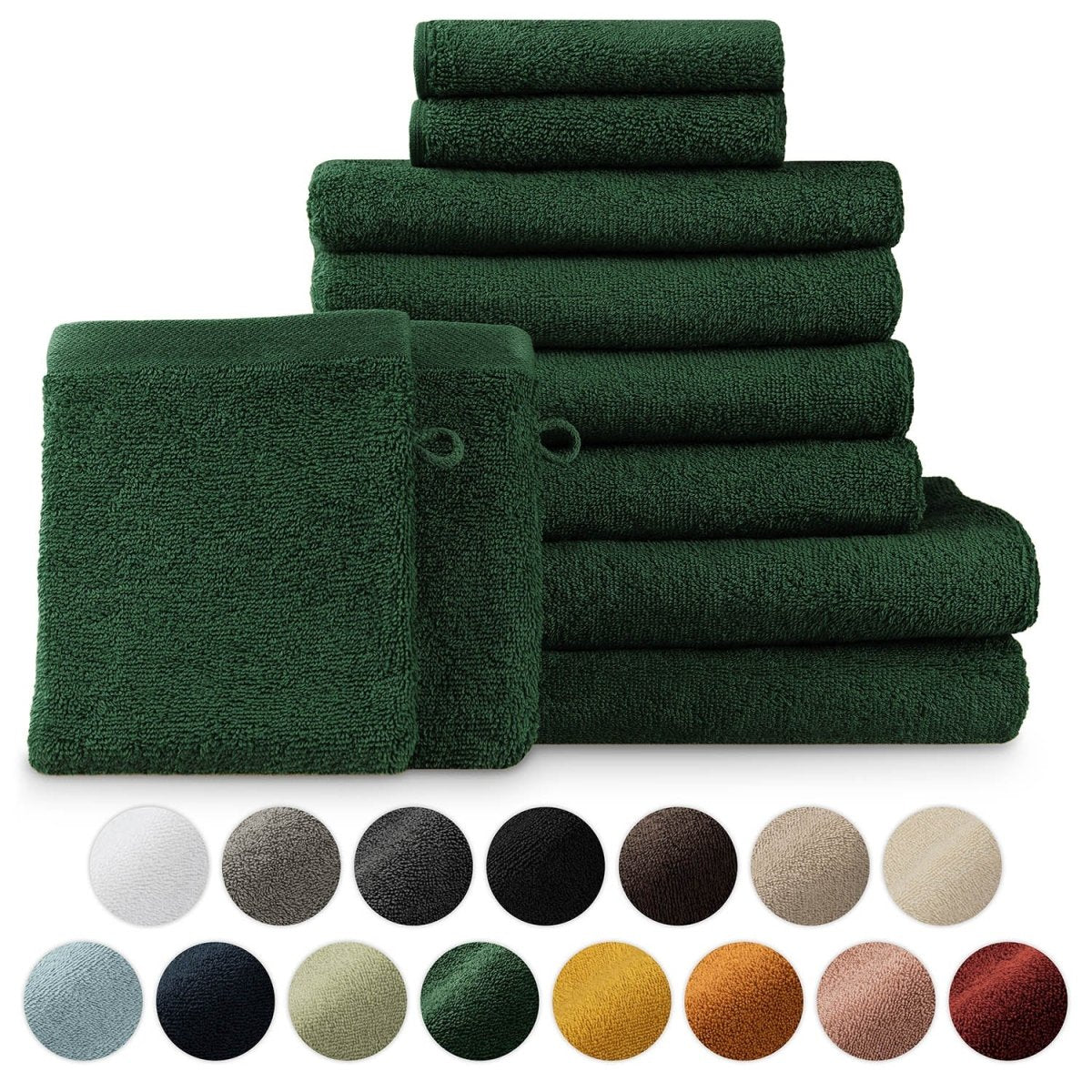 FROTTEE - HANDTUCH Set – 10 - teilig (2 Badetücher, 4 Handtücher, 2 Gästehandtücher, 2 Waschlappen) - 