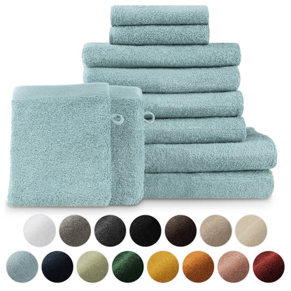 FROTTEE - HANDTUCH Set – 10 - teilig (2 Badetücher, 4 Handtücher, 2 Gästehandtücher, 2 Waschlappen) - 