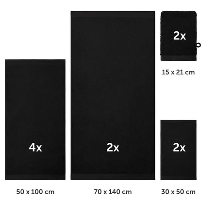 FROTTEE - HANDTUCH Set – 10 - teilig (2 Badetücher, 4 Handtücher, 2 Gästehandtücher, 2 Waschlappen) - 