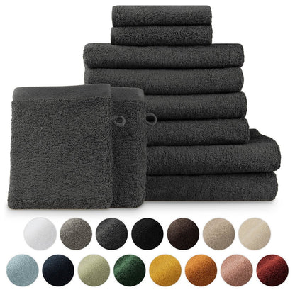 FROTTEE - HANDTUCH Set – 10 - teilig (2 Badetücher, 4 Handtücher, 2 Gästehandtücher, 2 Waschlappen) - 