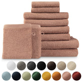FROTTEE - HANDTUCH Set – 10 - teilig (2 Badetücher, 4 Handtücher, 2 Gästehandtücher, 2 Waschlappen) - 