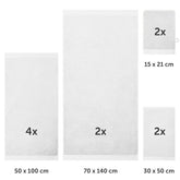 FROTTEE - HANDTUCH Set – 10 - teilig (2 Badetücher, 4 Handtücher, 2 Gästehandtücher, 2 Waschlappen) - 