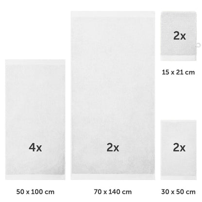 FROTTEE - HANDTUCH Set – 10 - teilig (2 Badetücher, 4 Handtücher, 2 Gästehandtücher, 2 Waschlappen) - 