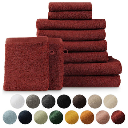 FROTTEE - HANDTUCH Set – 10 - teilig (2 Badetücher, 4 Handtücher, 2 Gästehandtücher, 2 Waschlappen) - 