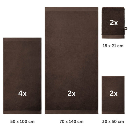FROTTEE - HANDTUCH Set – 10 - teilig (2 Badetücher, 4 Handtücher, 2 Gästehandtücher, 2 Waschlappen) - 