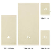 FROTTEE - HANDTUCH Set – 10 - teilig (2 Badetücher, 4 Handtücher, 2 Gästehandtücher, 2 Waschlappen) - 