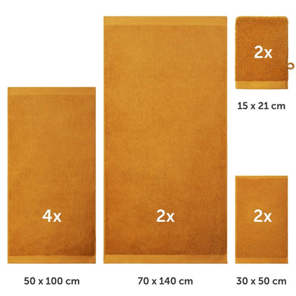 FROTTEE - HANDTUCH Set – 10 - teilig (2 Badetücher, 4 Handtücher, 2 Gästehandtücher, 2 Waschlappen) - 
