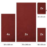 FROTTEE - HANDTUCH Set – 10 - teilig (2 Badetücher, 4 Handtücher, 2 Gästehandtücher, 2 Waschlappen) - 