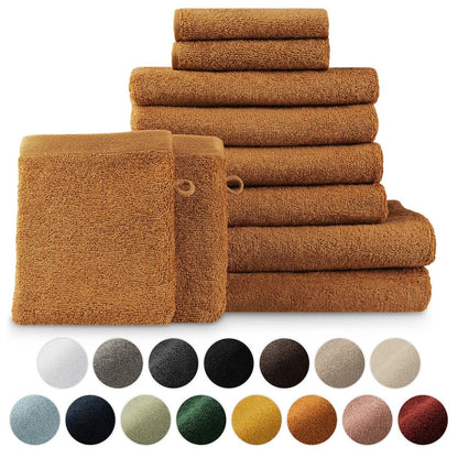 FROTTEE - HANDTUCH Set – 10 - teilig (2 Badetücher, 4 Handtücher, 2 Gästehandtücher, 2 Waschlappen) - 