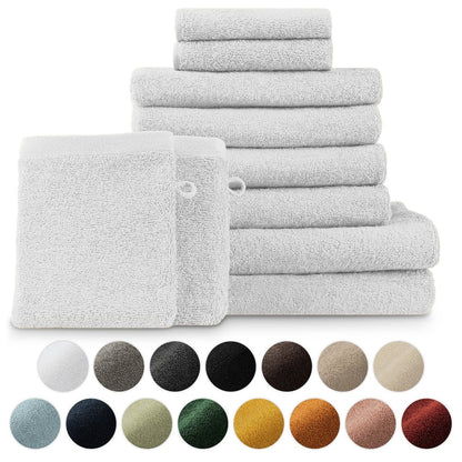 FROTTEE - HANDTUCH Set – 10 - teilig (2 Badetücher, 4 Handtücher, 2 Gästehandtücher, 2 Waschlappen) - 