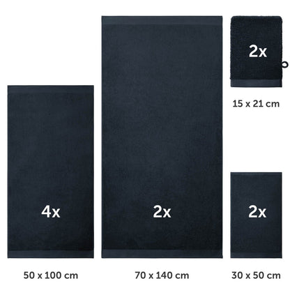 FROTTEE - HANDTUCH Set – 10 - teilig (2 Badetücher, 4 Handtücher, 2 Gästehandtücher, 2 Waschlappen) - 