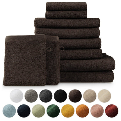 FROTTEE - HANDTUCH Set – 10 - teilig (2 Badetücher, 4 Handtücher, 2 Gästehandtücher, 2 Waschlappen) - 