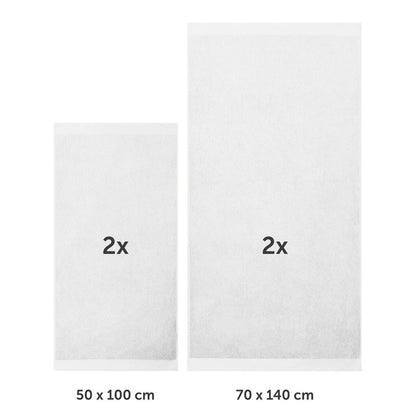FROTTEE - HANDTUCH Set – 4 - teilig (2 Badetücher, 2 Handtücher) - 