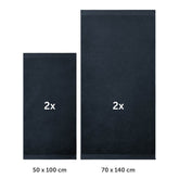 FROTTEE - HANDTUCH Set – 4 - teilig (2 Badetücher, 2 Handtücher) - 