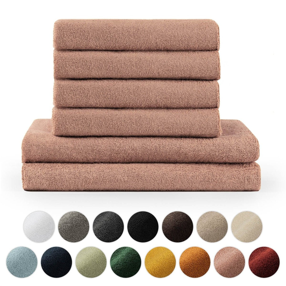 FROTTEE - HANDTUCH Set – 6 - teilig (2 Badetücher, 4 Handtücher) - 