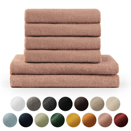 FROTTEE - HANDTUCH Set – 6 - teilig (2 Badetücher, 4 Handtücher) - 