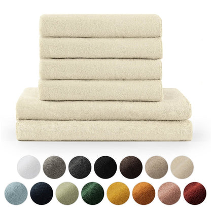 FROTTEE - HANDTUCH Set – 6 - teilig (2 Badetücher, 4 Handtücher) - 