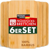 Frühstücksbrettchen 6er Set aus Bambus - 
