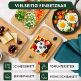 Frühstücksbrettchen 6er Set aus Bambus - 