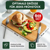 Frühstücksbrettchen 6er Set aus Bambus - 