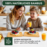 Frühstücksbrettchen 6er Set aus Bambus - 