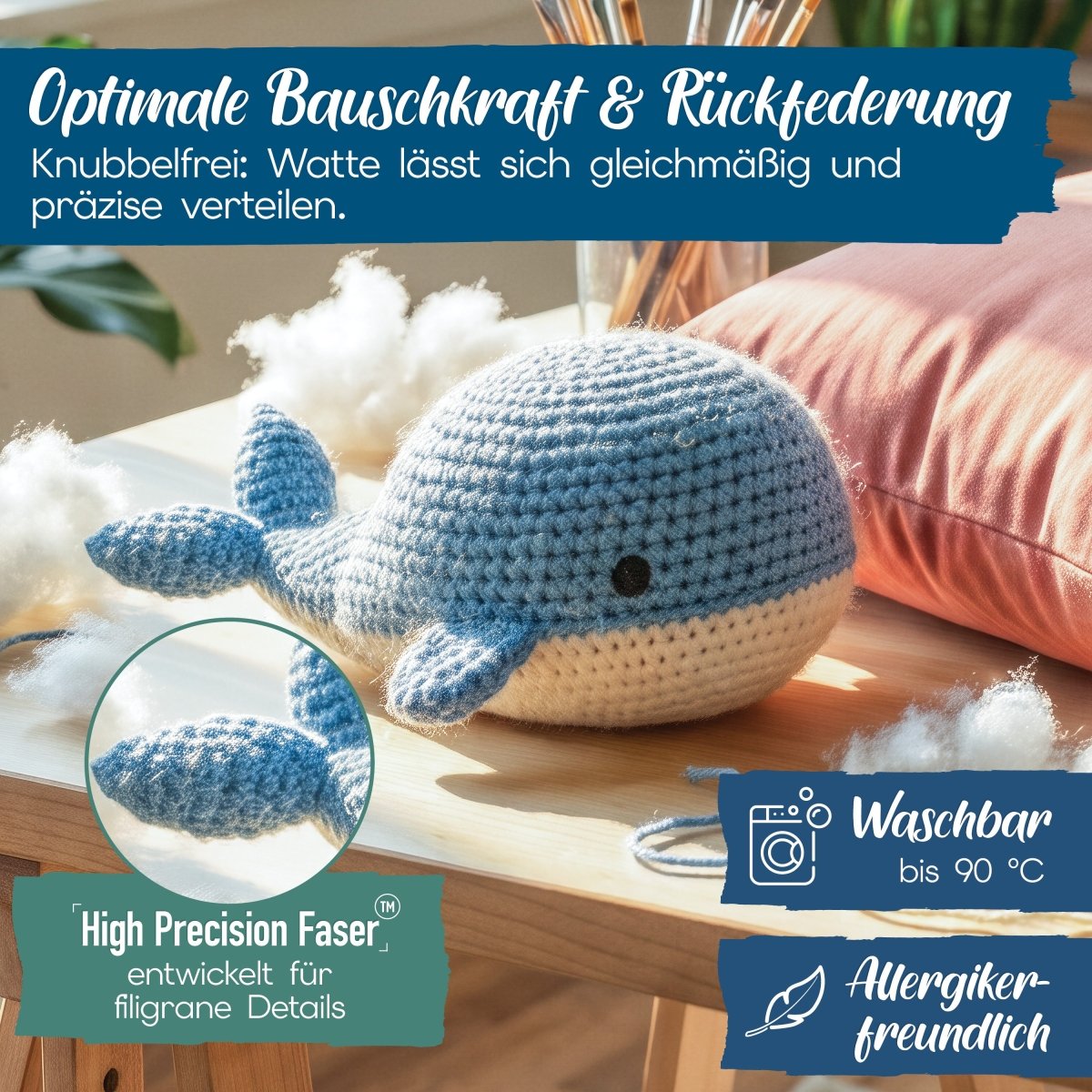 FÜLLWATTE zum Befüllen &amp; Basteln im Beutel mit Verschluss-