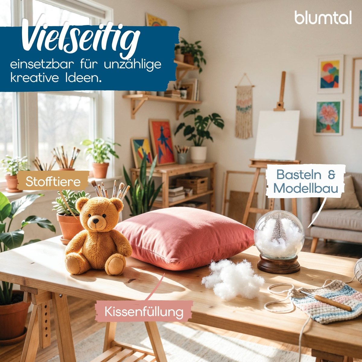 FÜLLWATTE zum Befüllen &amp; Basteln im Beutel mit Verschluss-