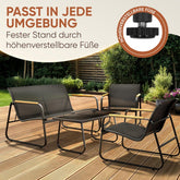 GARTENMÖBEL Groenadal Sitzbank und Sessel mit Tisch - 