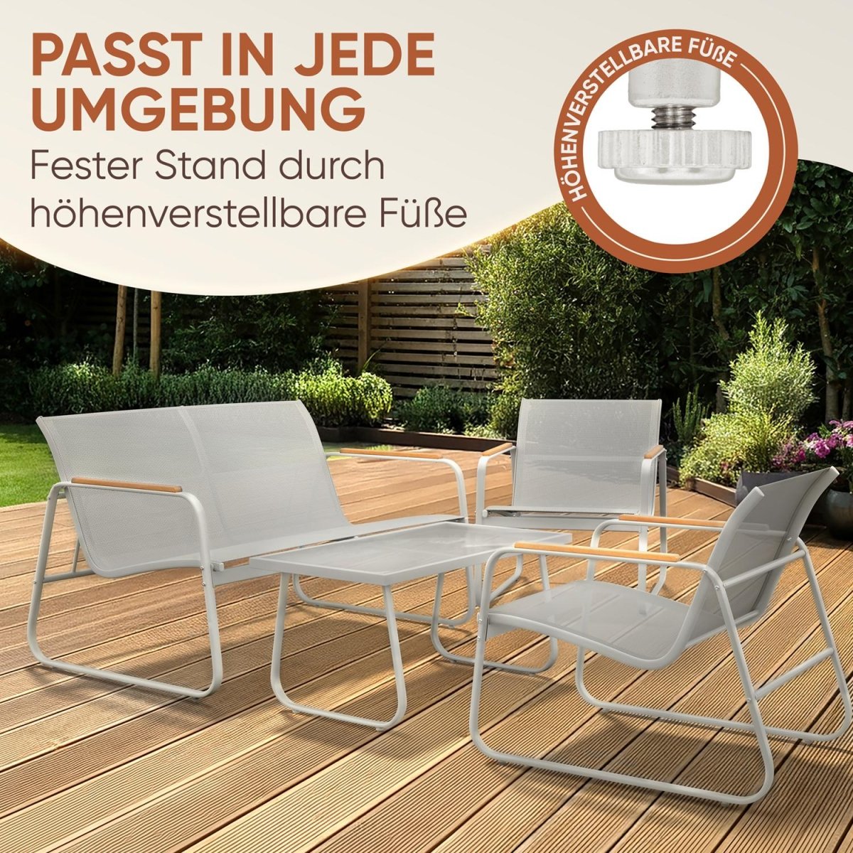 GARTENMÖBEL Groenadal Sitzbank und Sessel mit Tisch