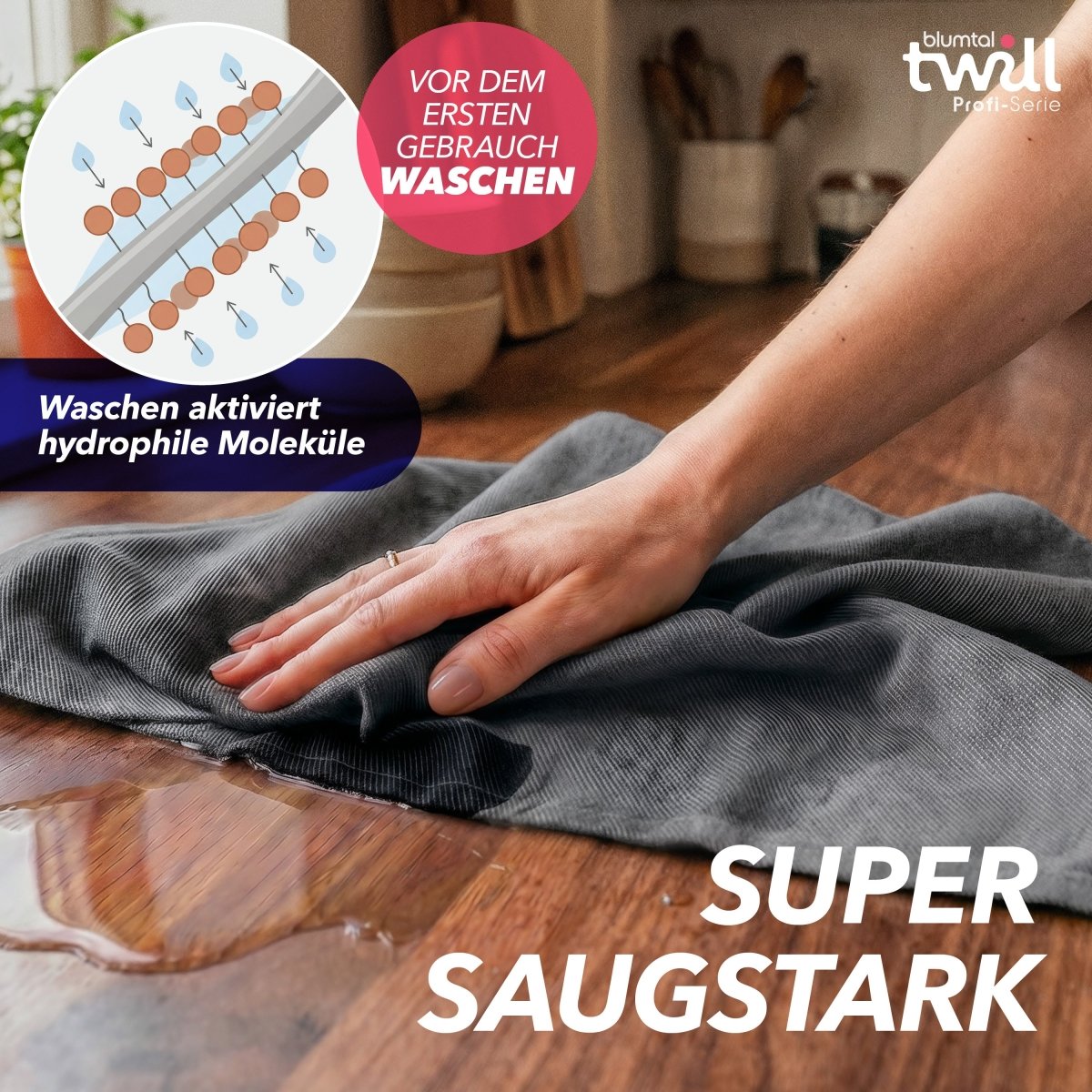 GESCHIRRTÜCHER 5er Set Gersby aus Twill - Gewebe - 100% Baumwolle - 
