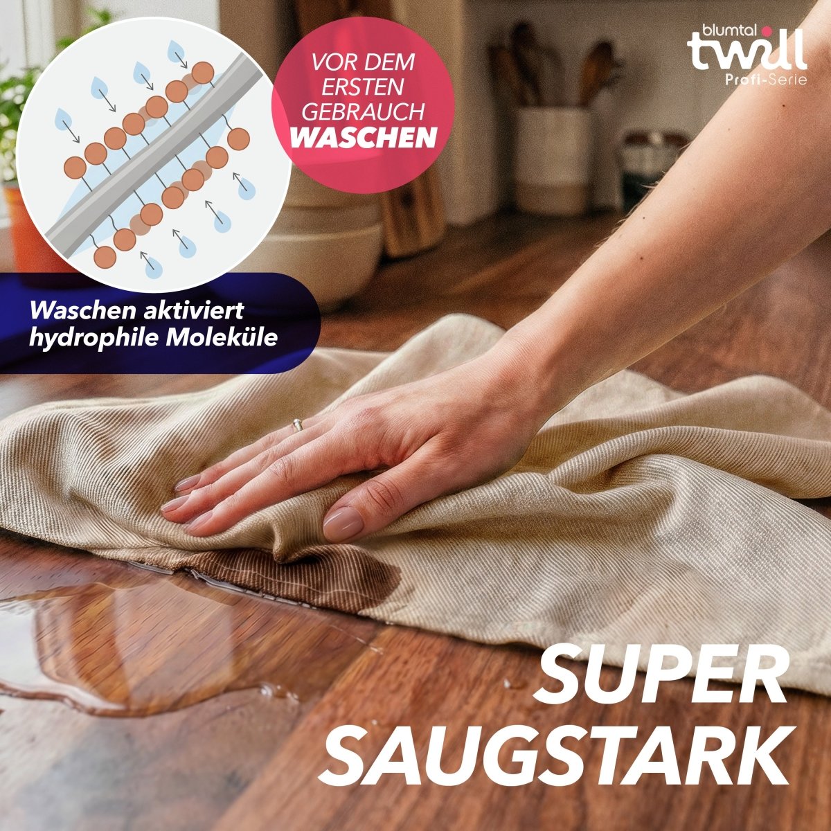 GESCHIRRTÜCHER 5er Set Gersby aus Twill - Gewebe - 100% Baumwolle - 