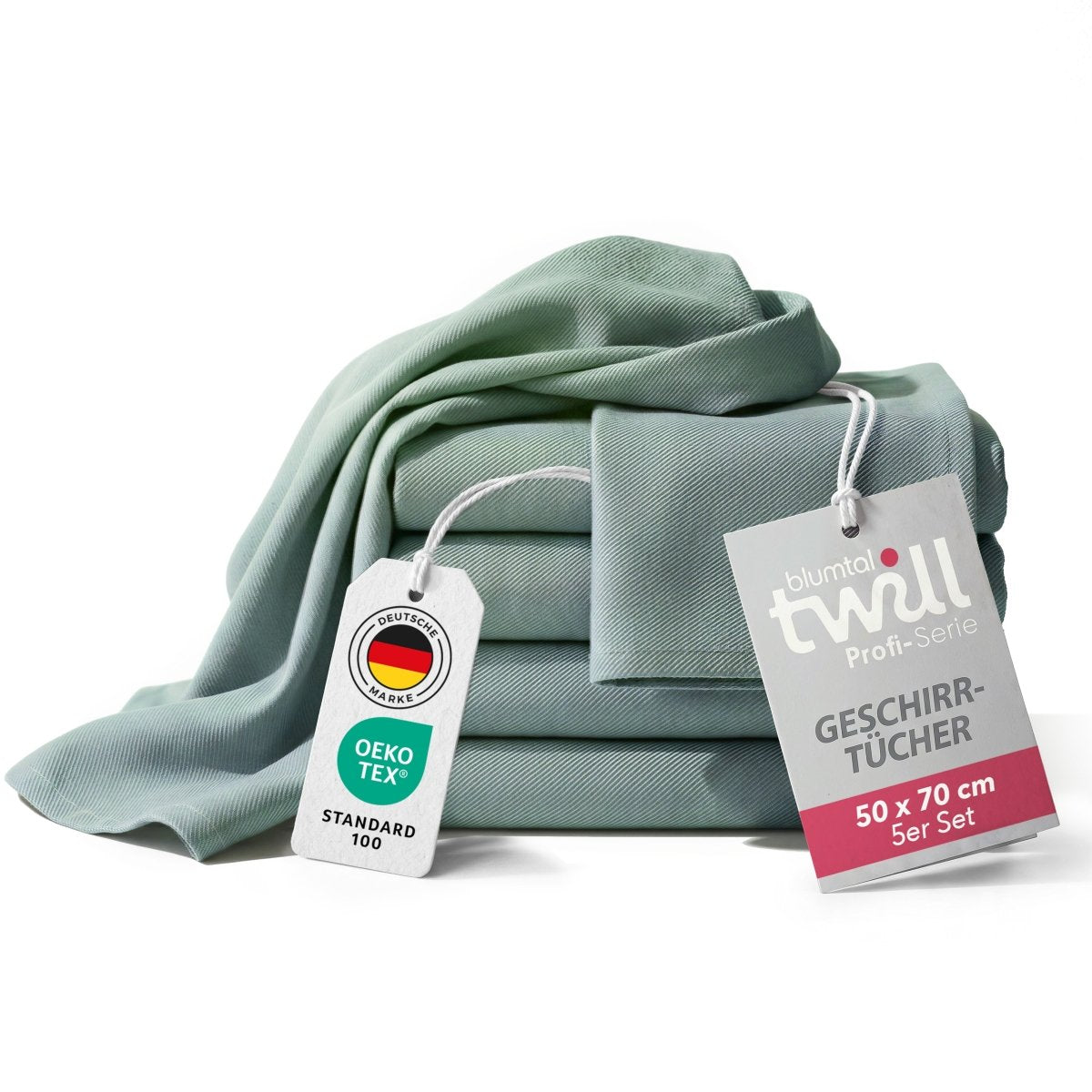 GESCHIRRTÜCHER 5er Set Gersby aus Twill - Gewebe - 100% Baumwolle - 